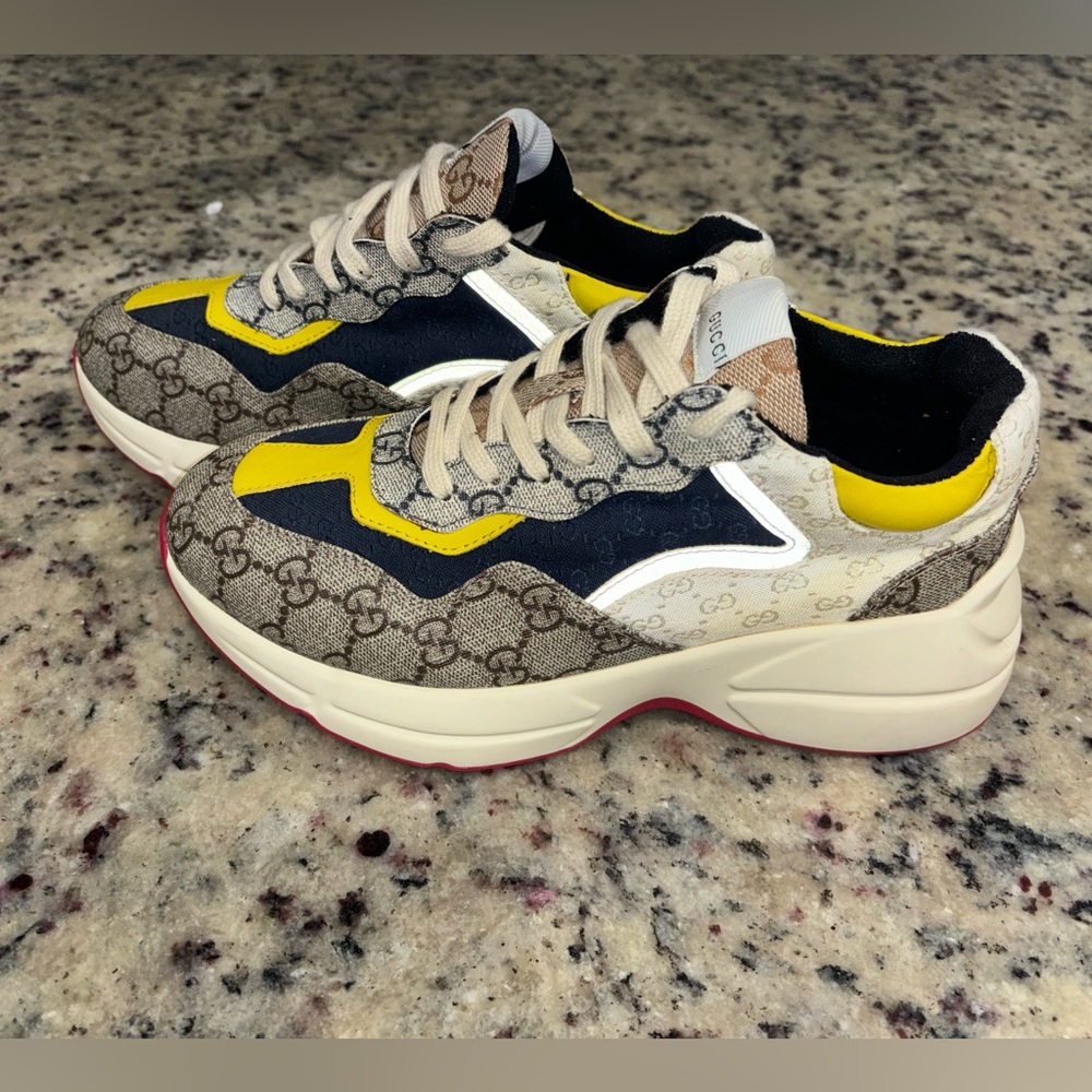 Women's Sneakers - Yellow, Blue, Cream